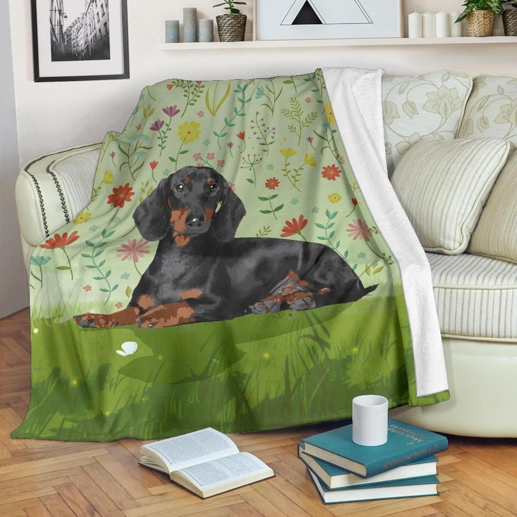 Dachshund Sherpa Fleece Blanket