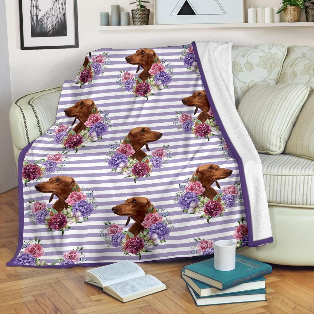 Dachshund Sherpa Fleece Blanket