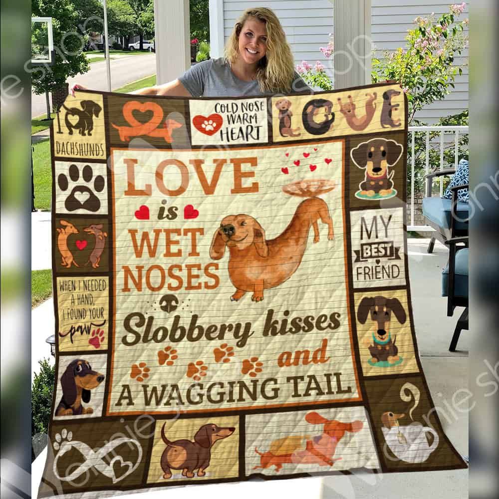 Dachshund Cold Nose Warm Heart Quilt Blanket DHC3112654TD