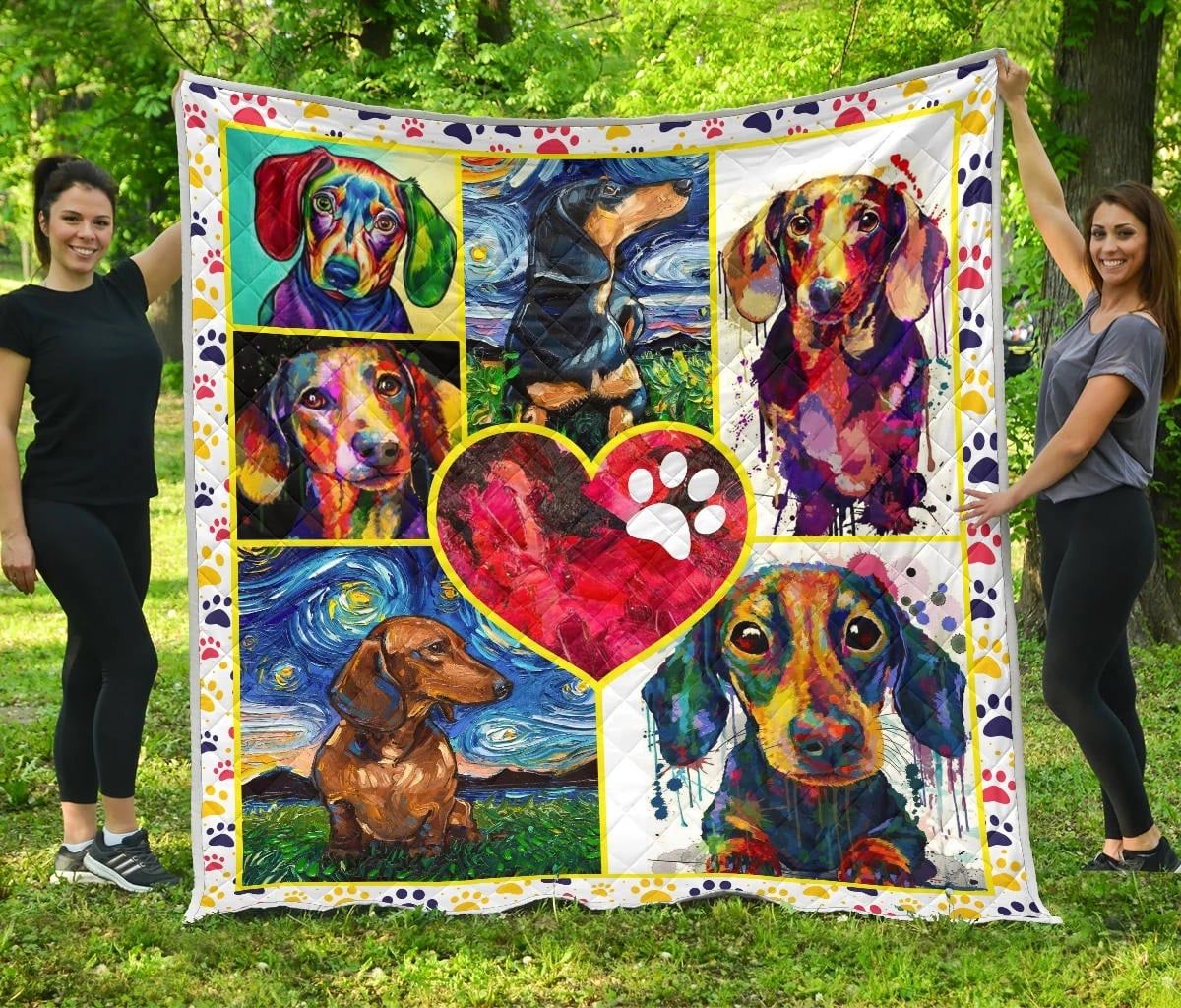 Dachshund Color Dachsund 1412 Quilt Blanket Christmas Christmas Gifts Merry Christmas Holiday Gifts Gift Dhc03011279Dd