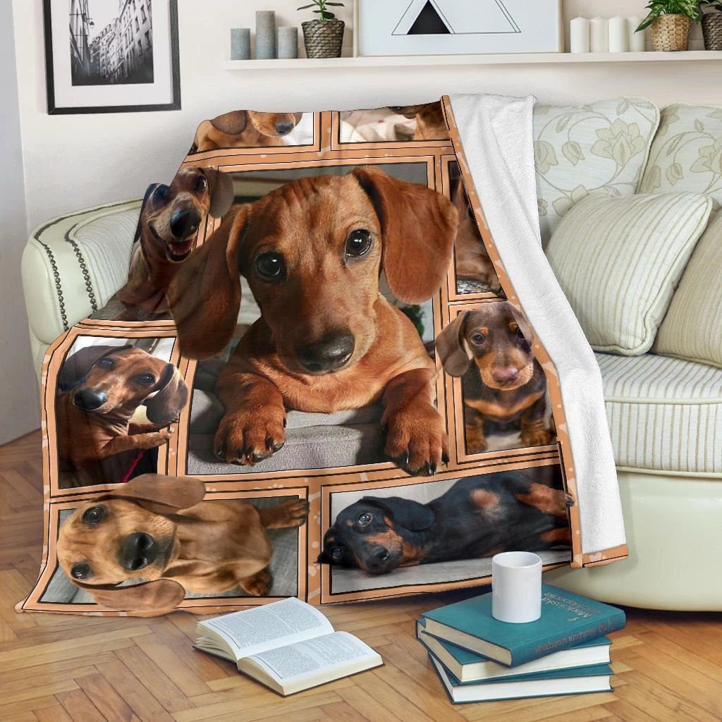 Dachshund Cute Sherpa Fleece Blanket