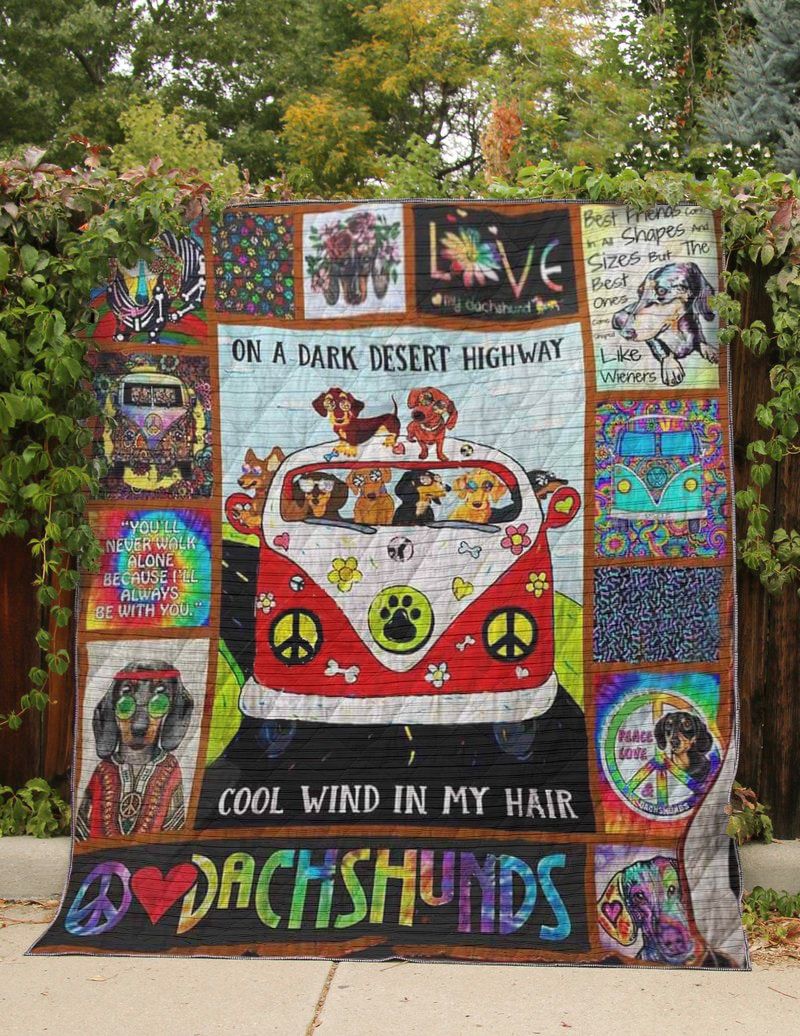 Dachshund Dachshund And Hippie Quilt Blanket DHC3112330TD