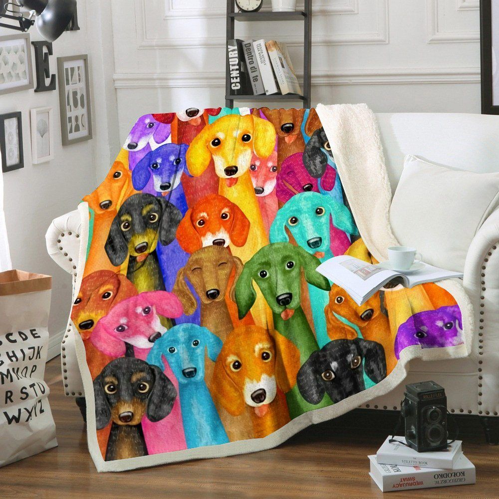 Dachshund Sherpa Fleece Blanket