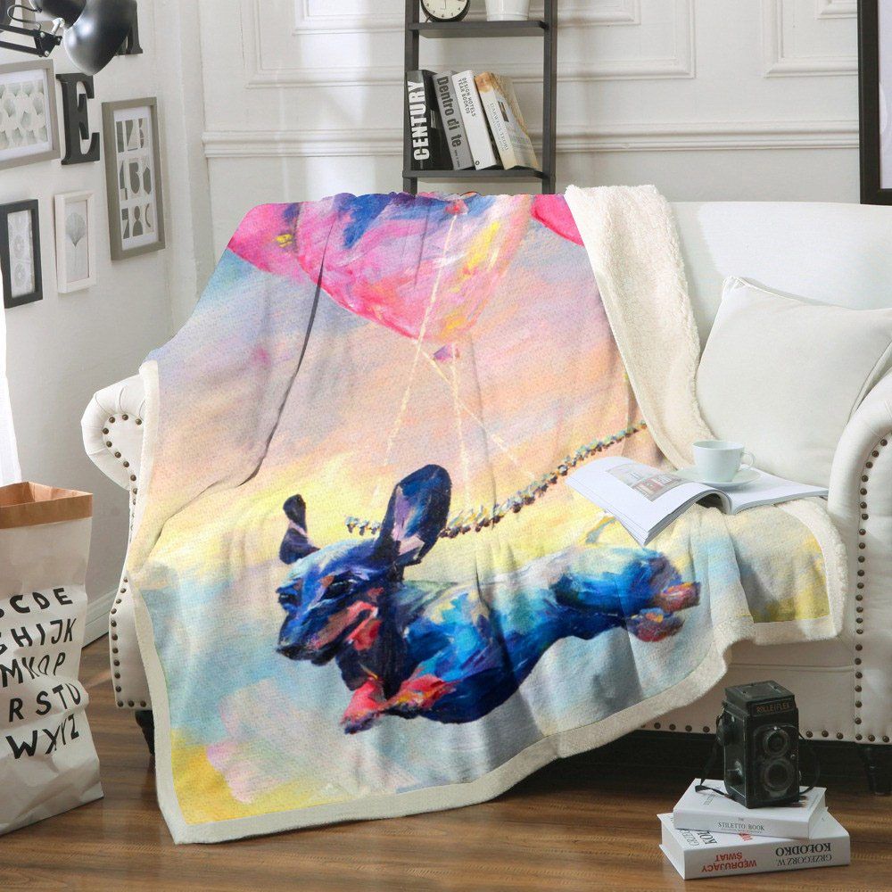 Dachshund Sherpa Fleece Blanket