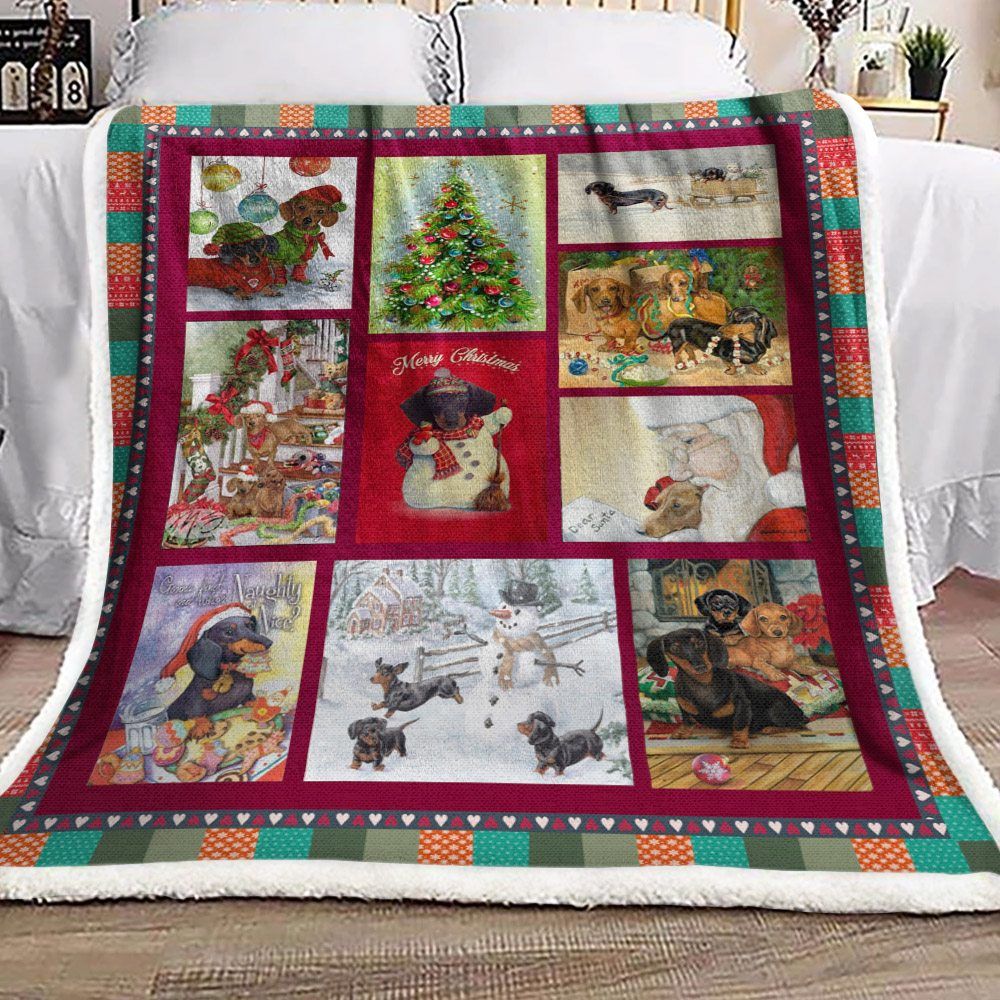 Dachshund Sherpa Fleece Blanket