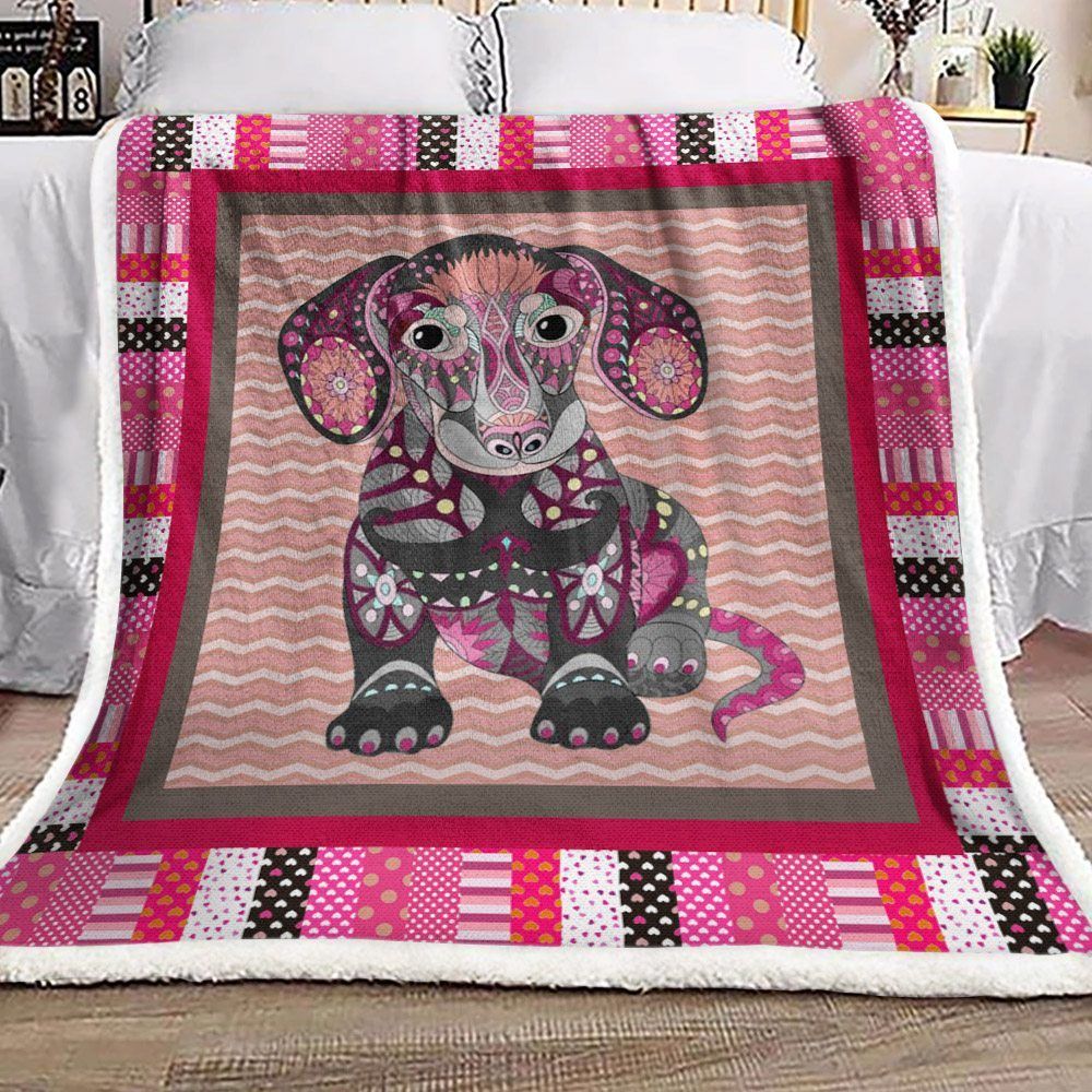 Dachshund Sherpa Fleece Blanket