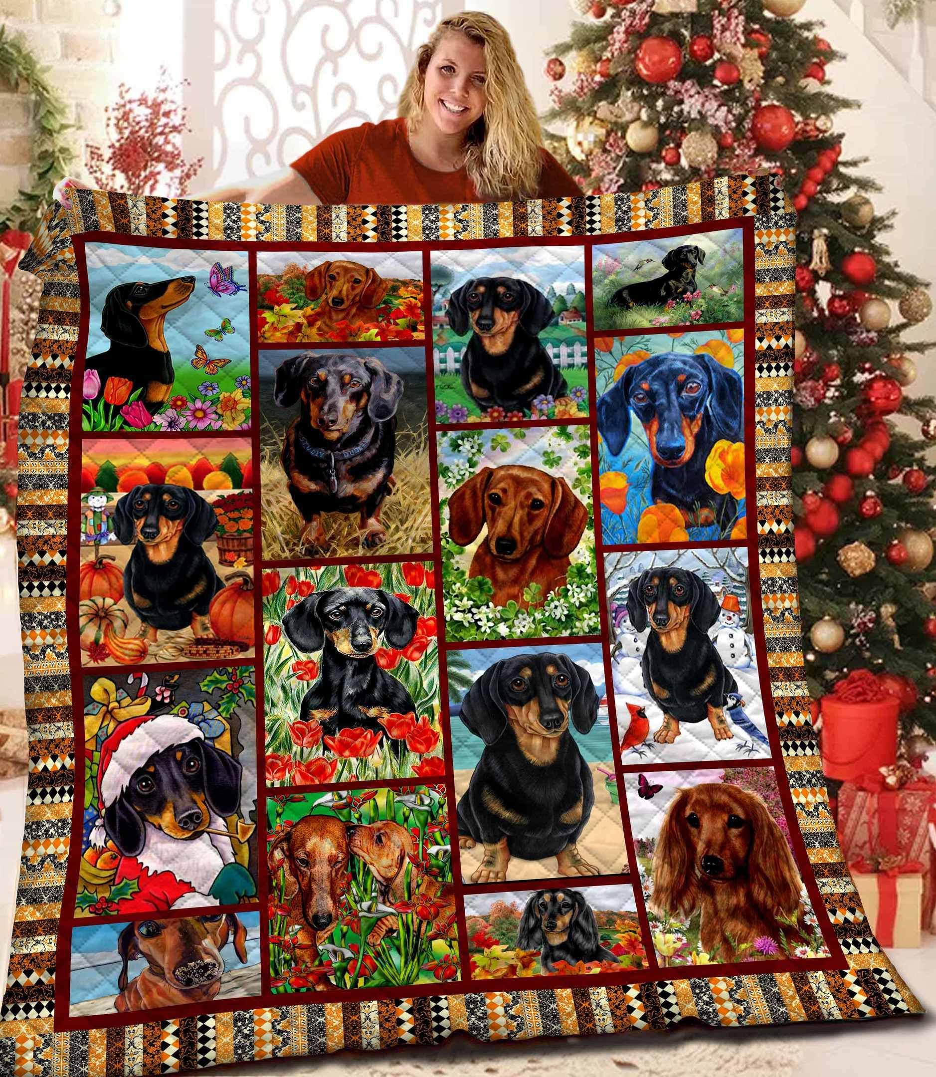 Dachshund Dljj Delicato Quilt Blanket Christmas Christmas Gifts Merry Christmas Holiday Gifts Gift Dhc03011232Dd