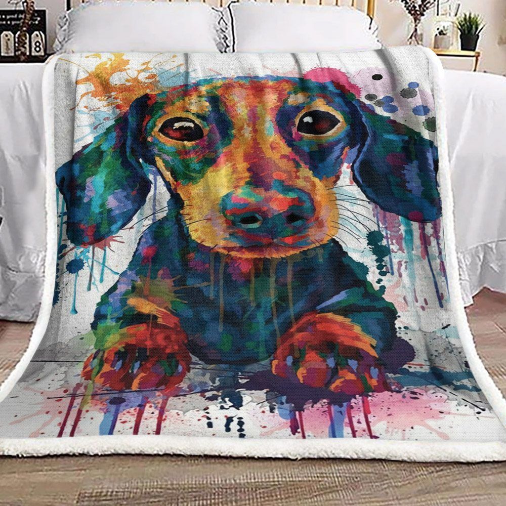Dachshund Sherpa Fleece Blanket