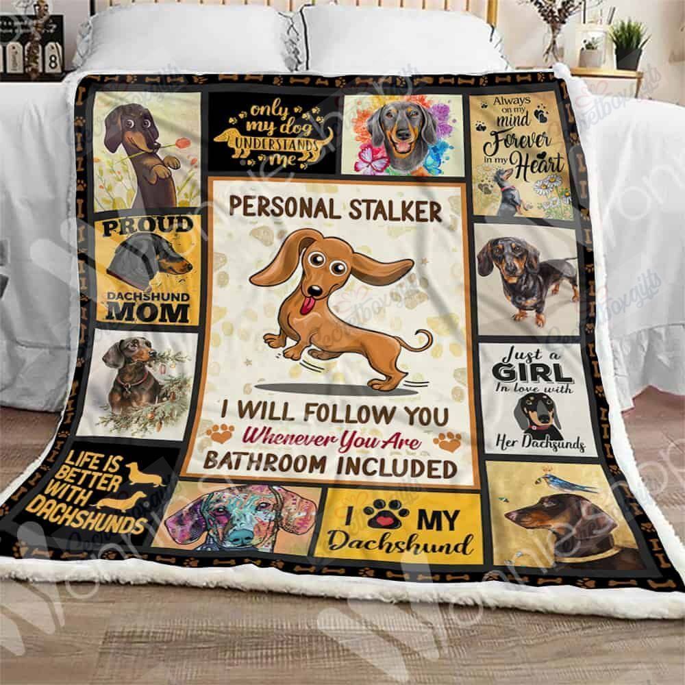 Dachshund Dog Always On My Mind Forever In My Heart Fleece Blanket