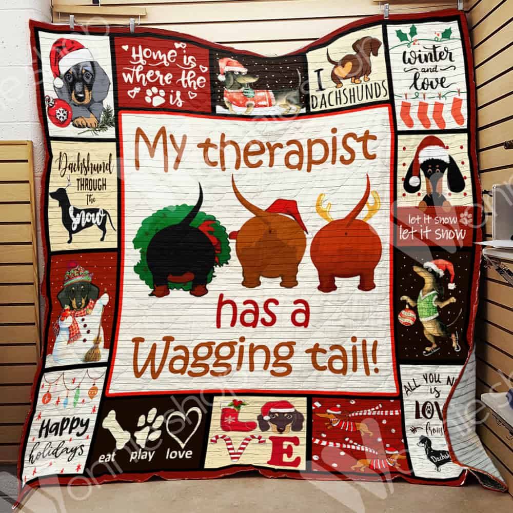 Dachshund Dog Christmas CL15100133MDQ Quilt Blanket
