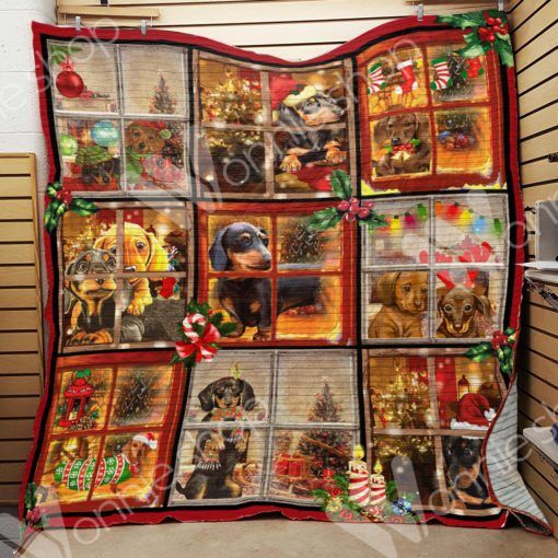 Dachshund Dog Christmas CL15100134MDQ Quilt Blanket