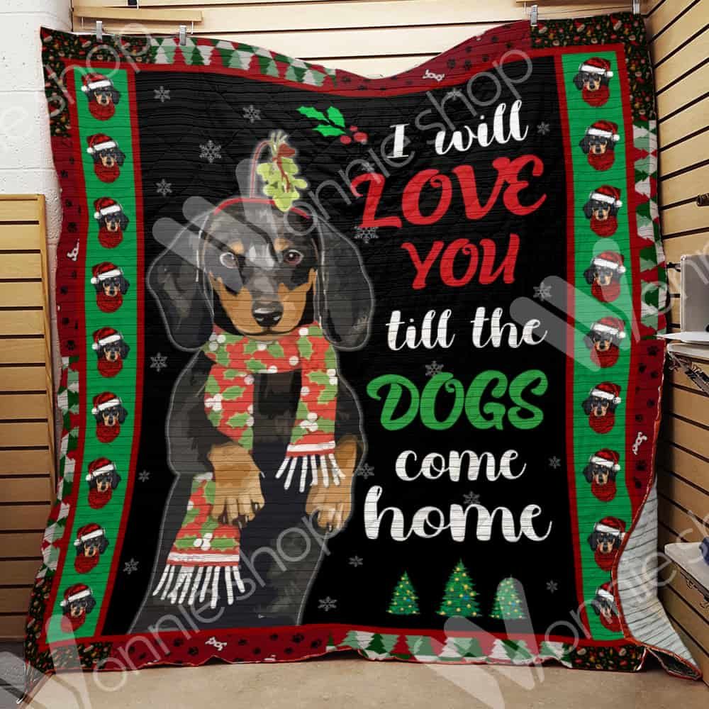 Dachshund Dog Christmas CL15100137MDQ Quilt Blanket