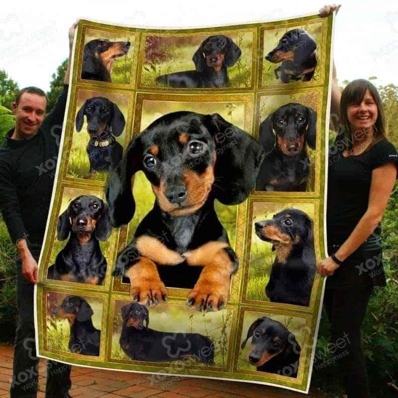 Dachshund Dog Sherpa Fleece Blanket