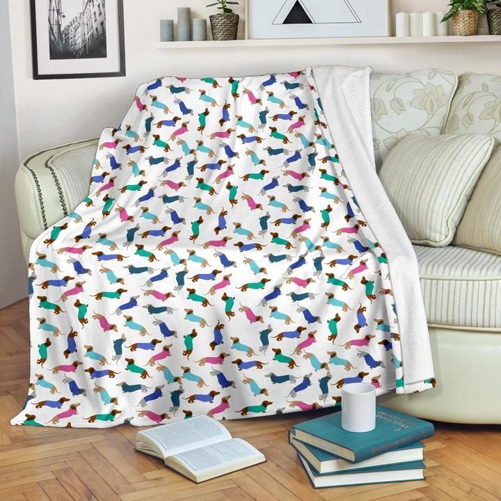 Dachshund Dog Sherpa Fleece Blanket