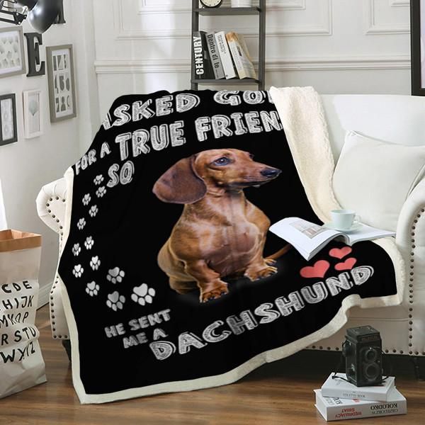 Dachshund Dog Sherpa Fleece Blanket