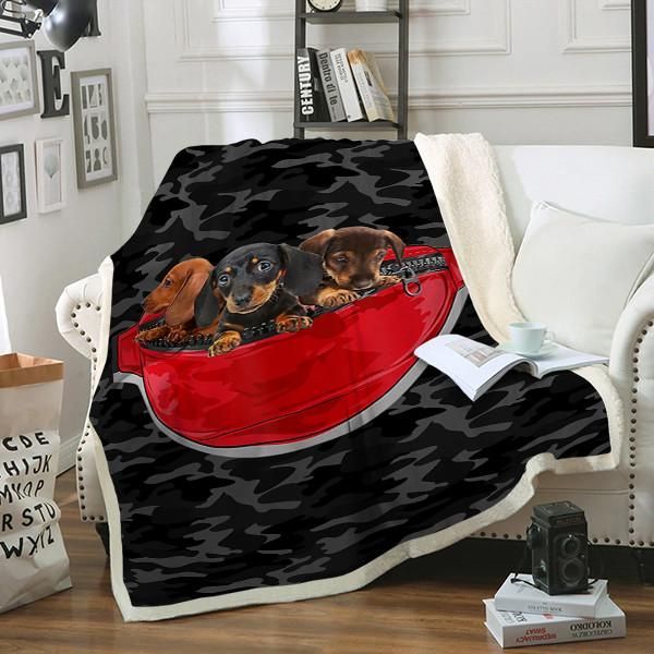 Dachshund Dog Sherpa Fleece Blanket