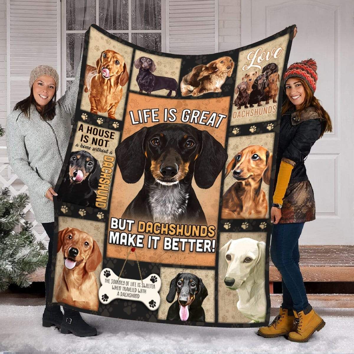 Dachshund Dog Fleece Blanket