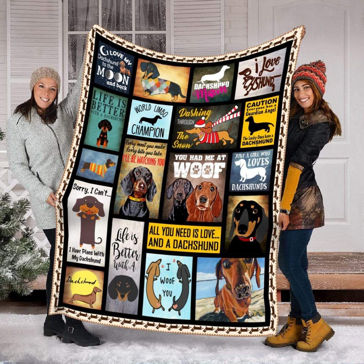 Dachshund Dog Fleece Blanket