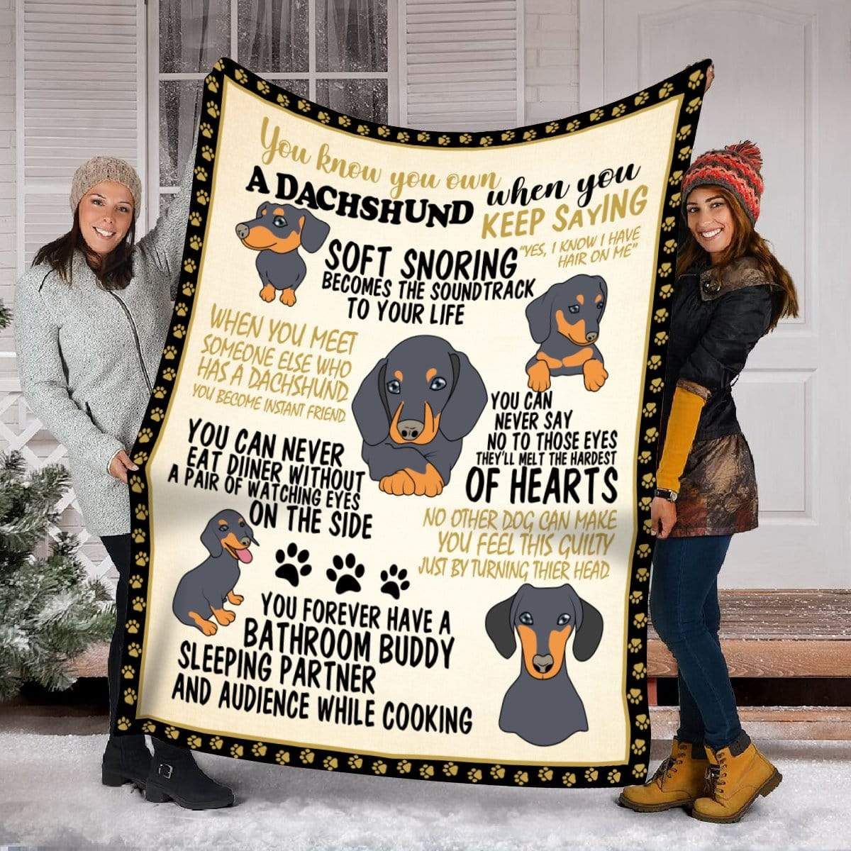 Dachshund Dog Fleece Blanket