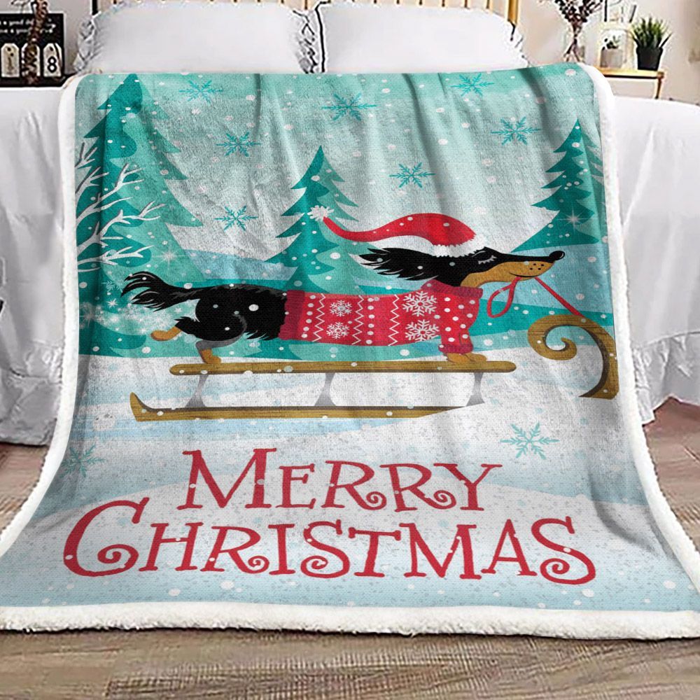 Dachshund Dog Sherpa Fleece Blanket