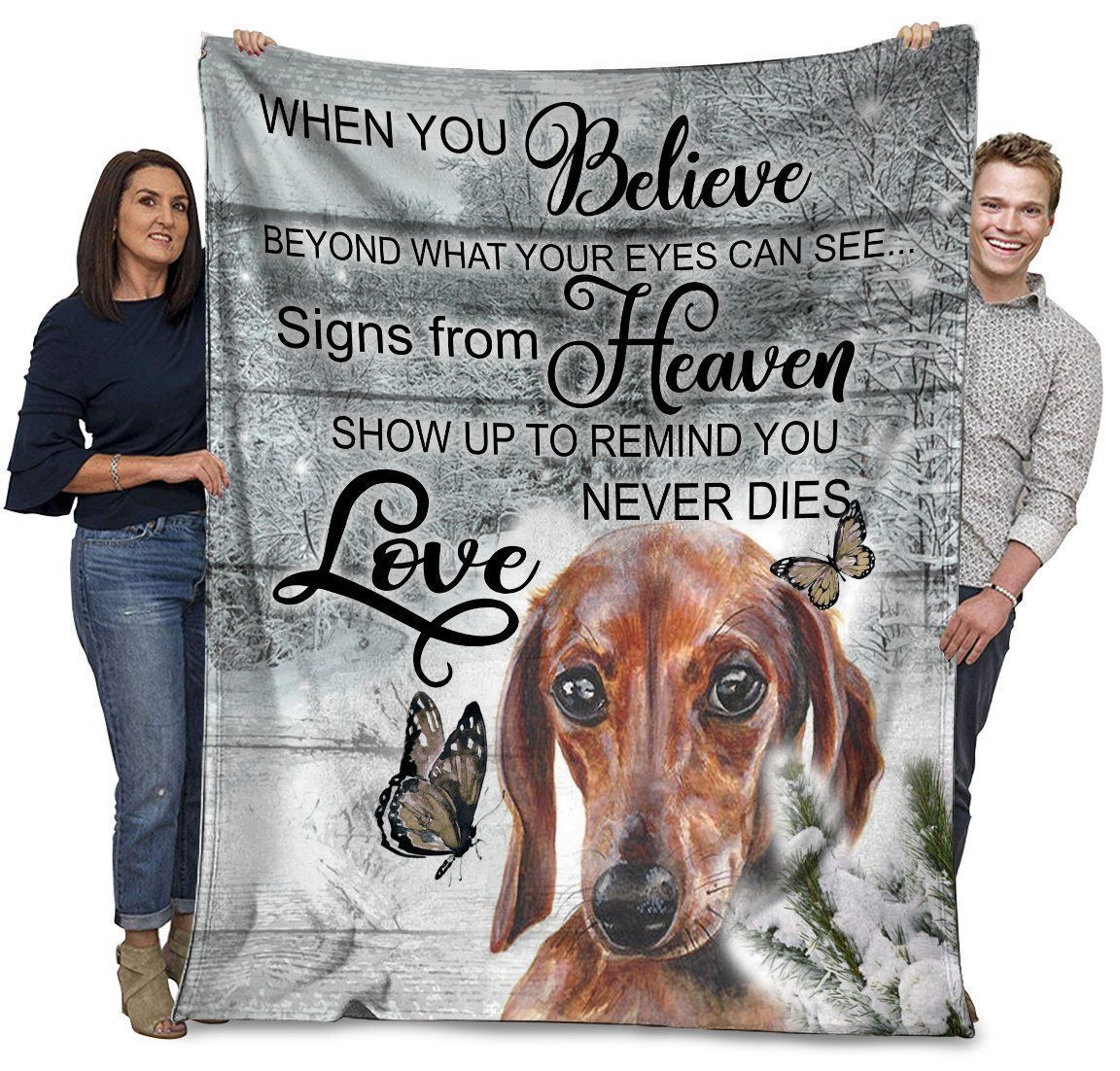 Dachshund Dog When You Believe Beyond What Your Eyes Can See Fleece Blanket