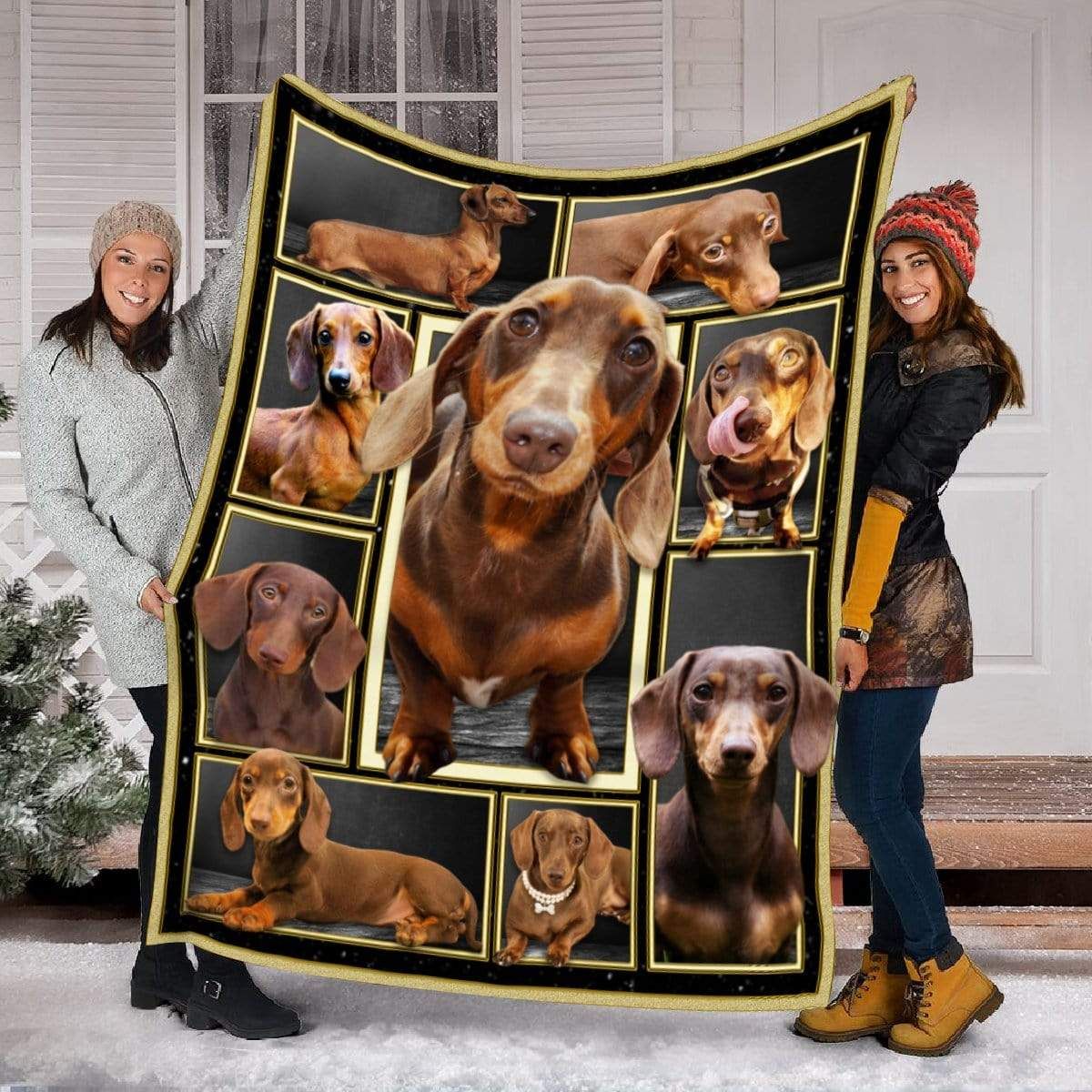 Dachshund Dogs Fleece Blanket