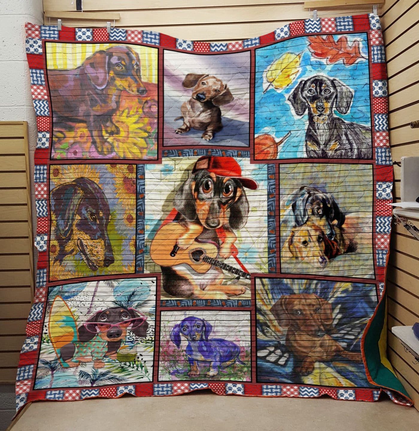 Dachshund Dogs With Guitar Quilt Blanket DHC020120952TD