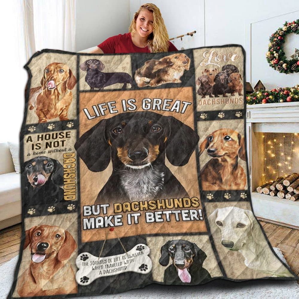Dachshund Dont Put Your Hand Up Quilt Blanket Christmas Christmas Gifts Merry Christmas Holiday Gifts Gift Dhc03011197Dd