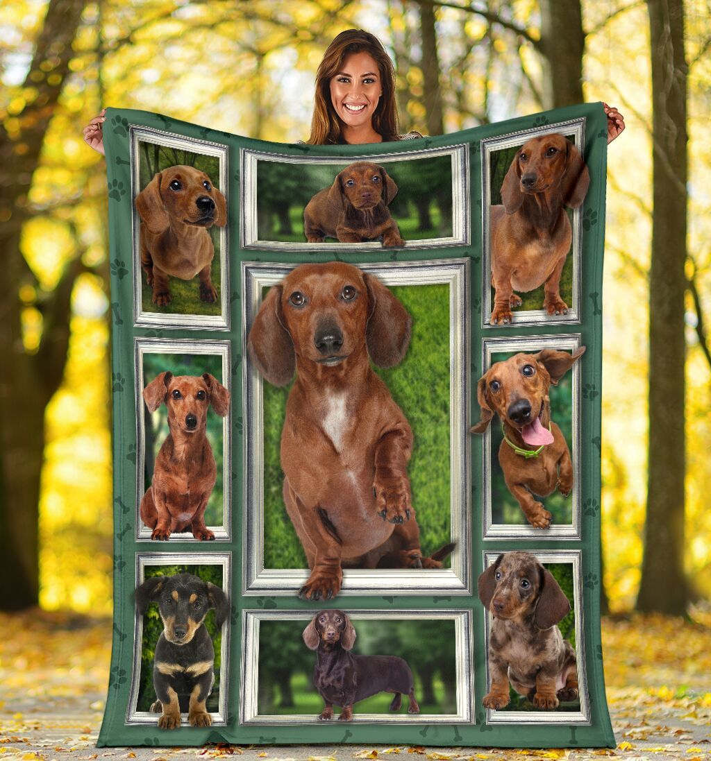 Dachshund Doxie Wiener Dog Funny Dog Lover Cute Sherpa Fleece Blanket