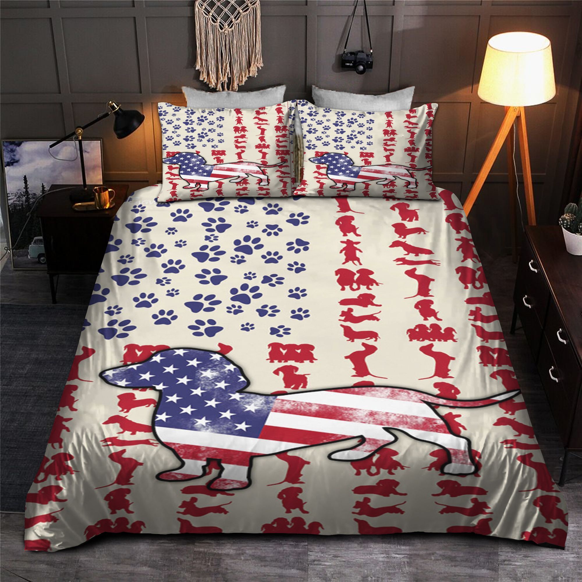 Dachshund Flag Bedding Set