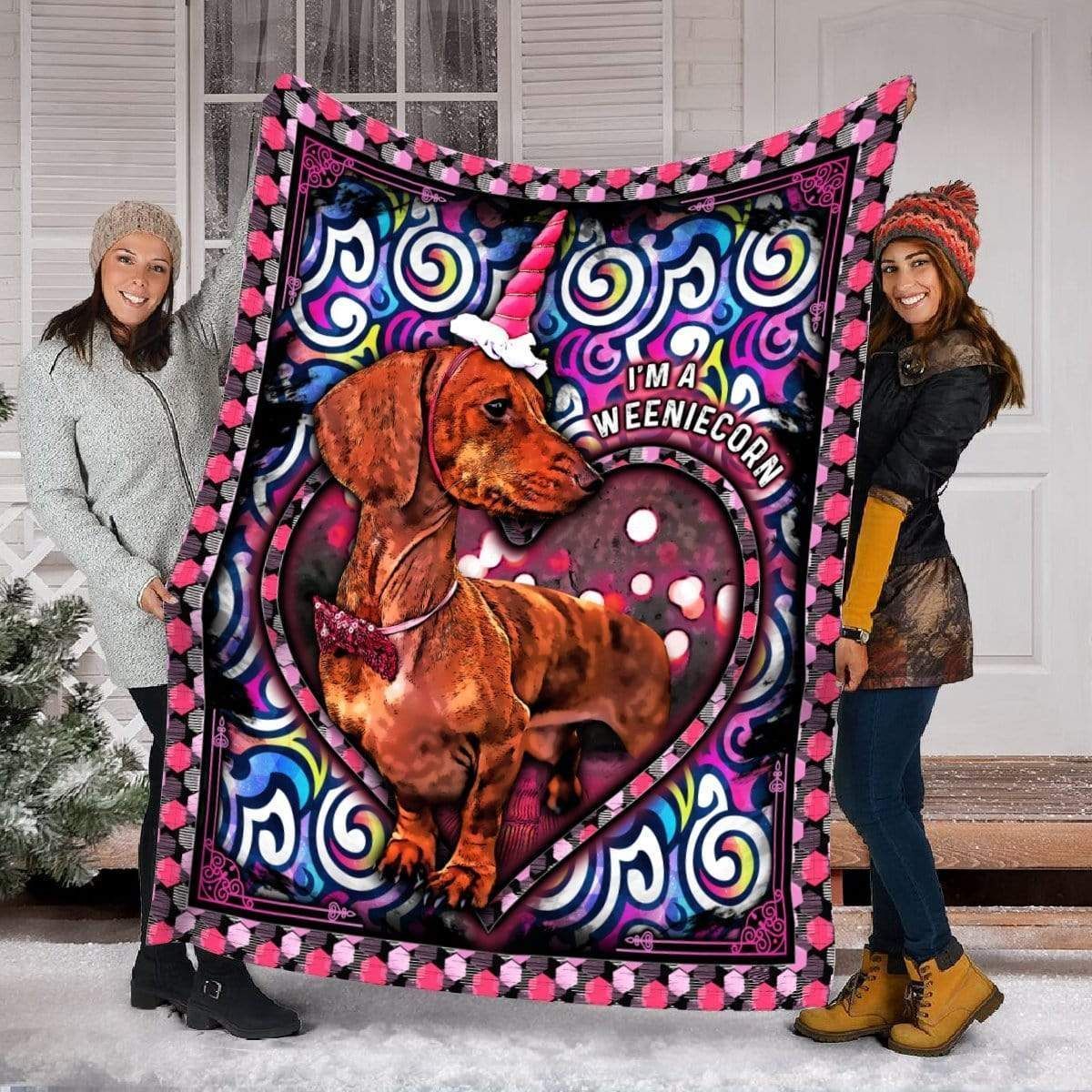 Dachshund Fleece Blanket Gift For Dog Lovers I’m A Weeniecorn