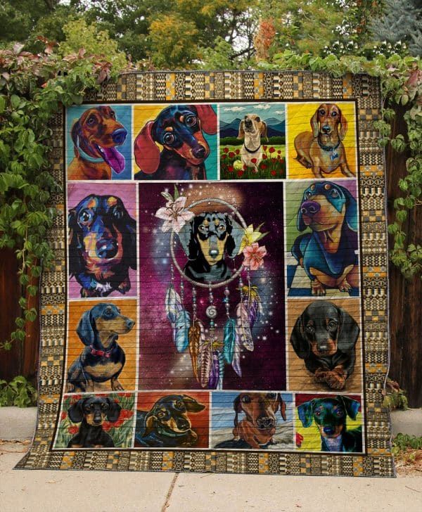 Dachshund Flower Power Quilt Blanket DHC0201201100TD