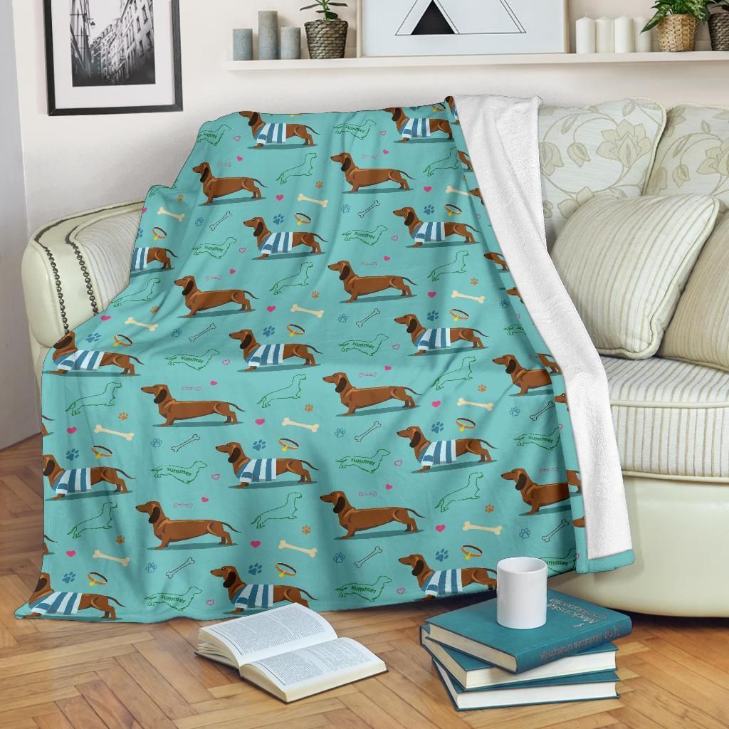 Dachshund Sherpa Fleece Blanket 3