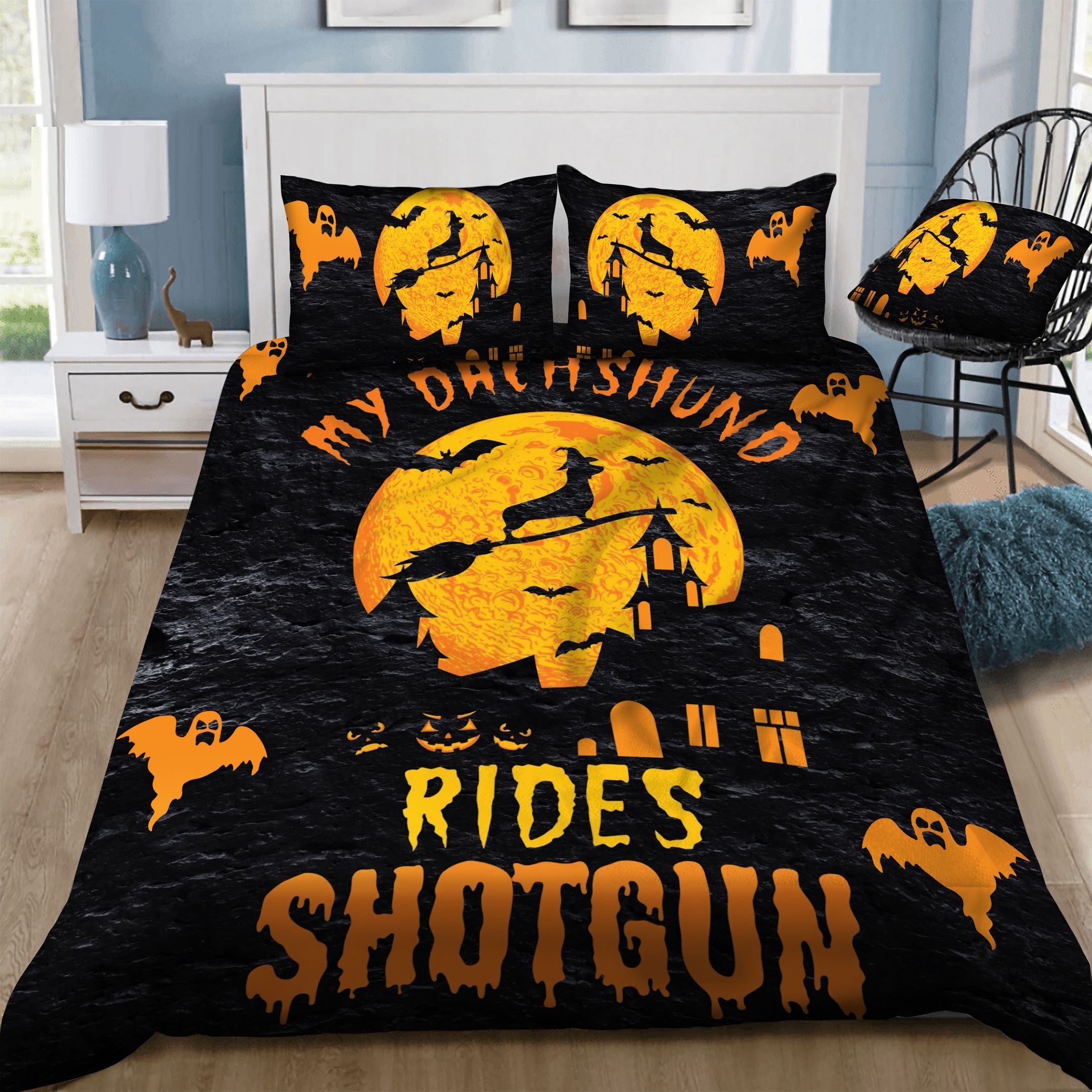 Dachshund Haloween  Bedding Set