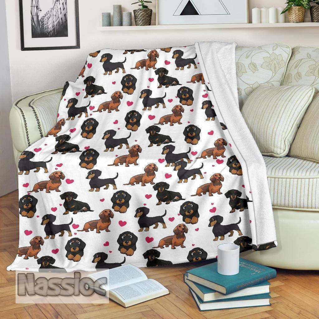 Dachshund Heart Blanket
