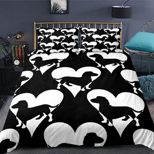 Dachshund Hearts Bedding Set