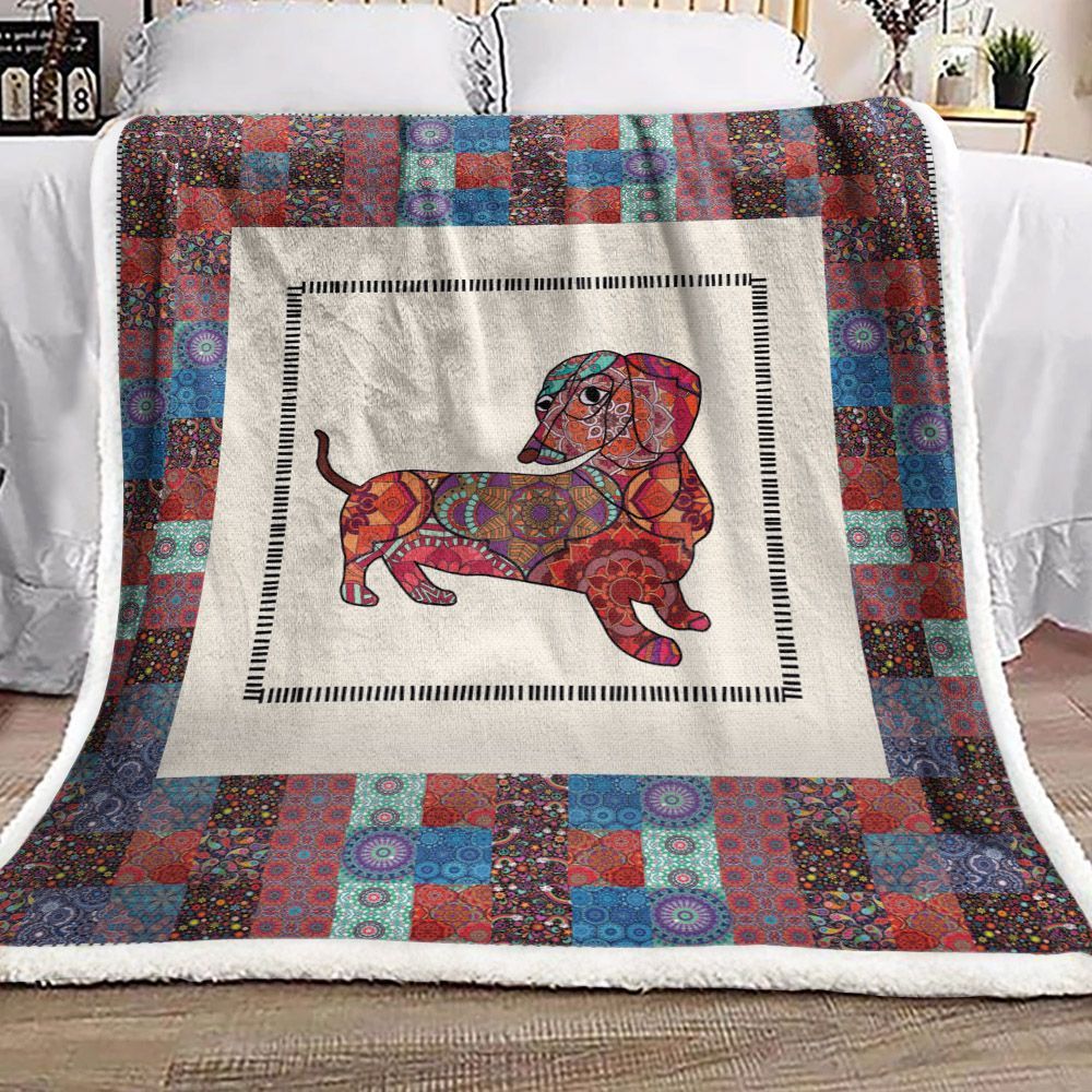 Dachshund Sherpa Fleece Blanket