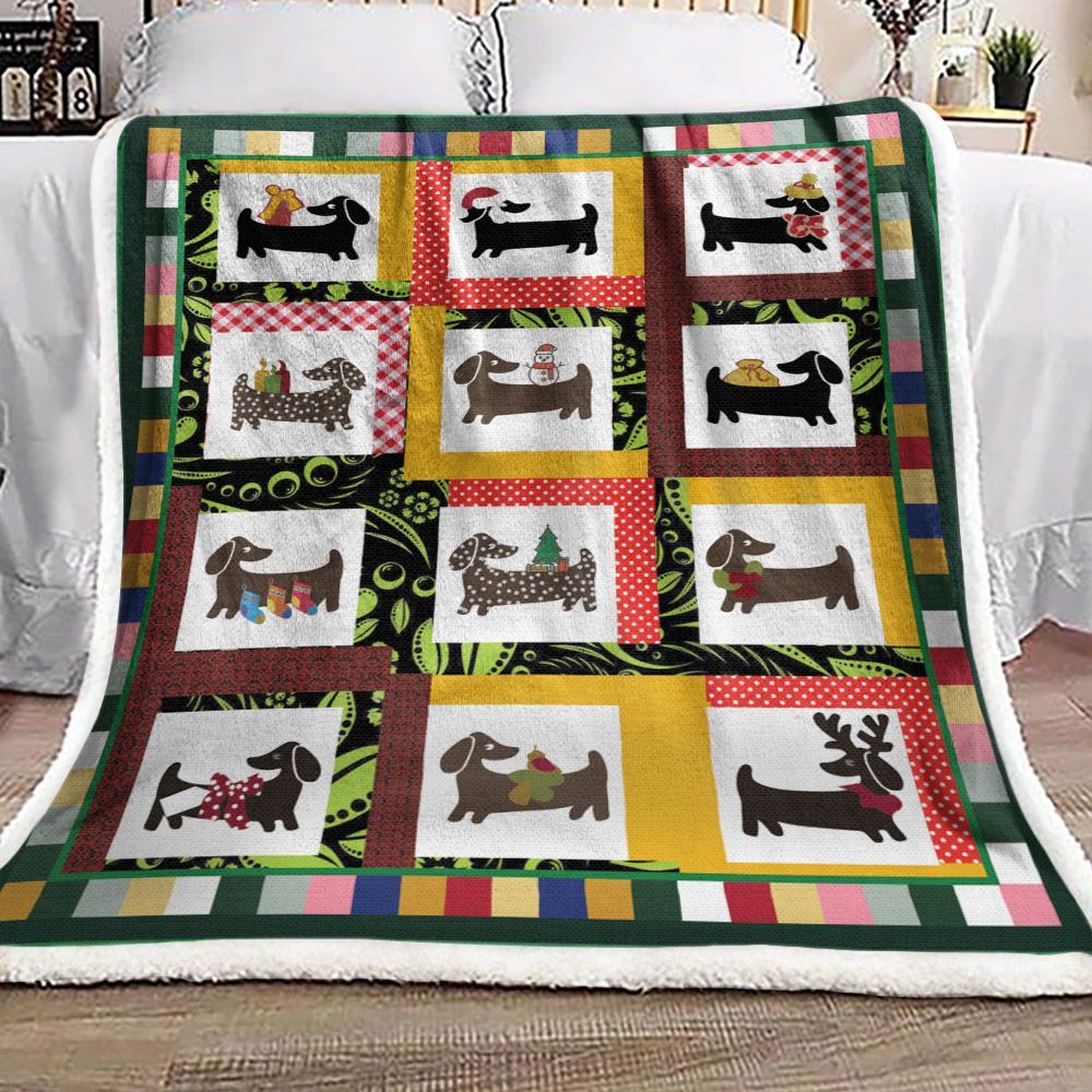 Dachshund Sherpa Fleece Blanket