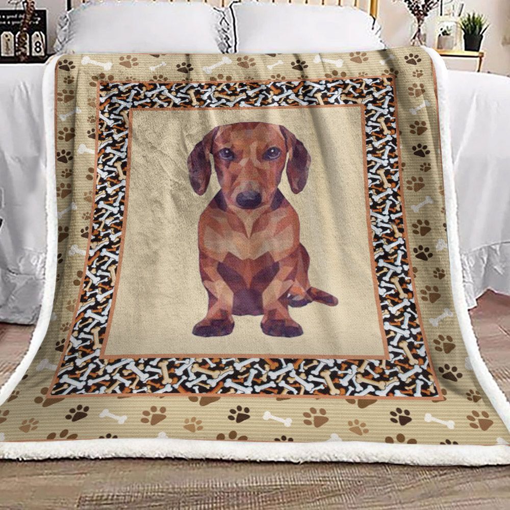 Dachshund Sherpa Fleece Blanket