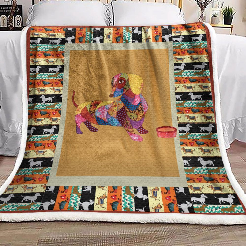 Dachshund Sherpa Fleece Blanket