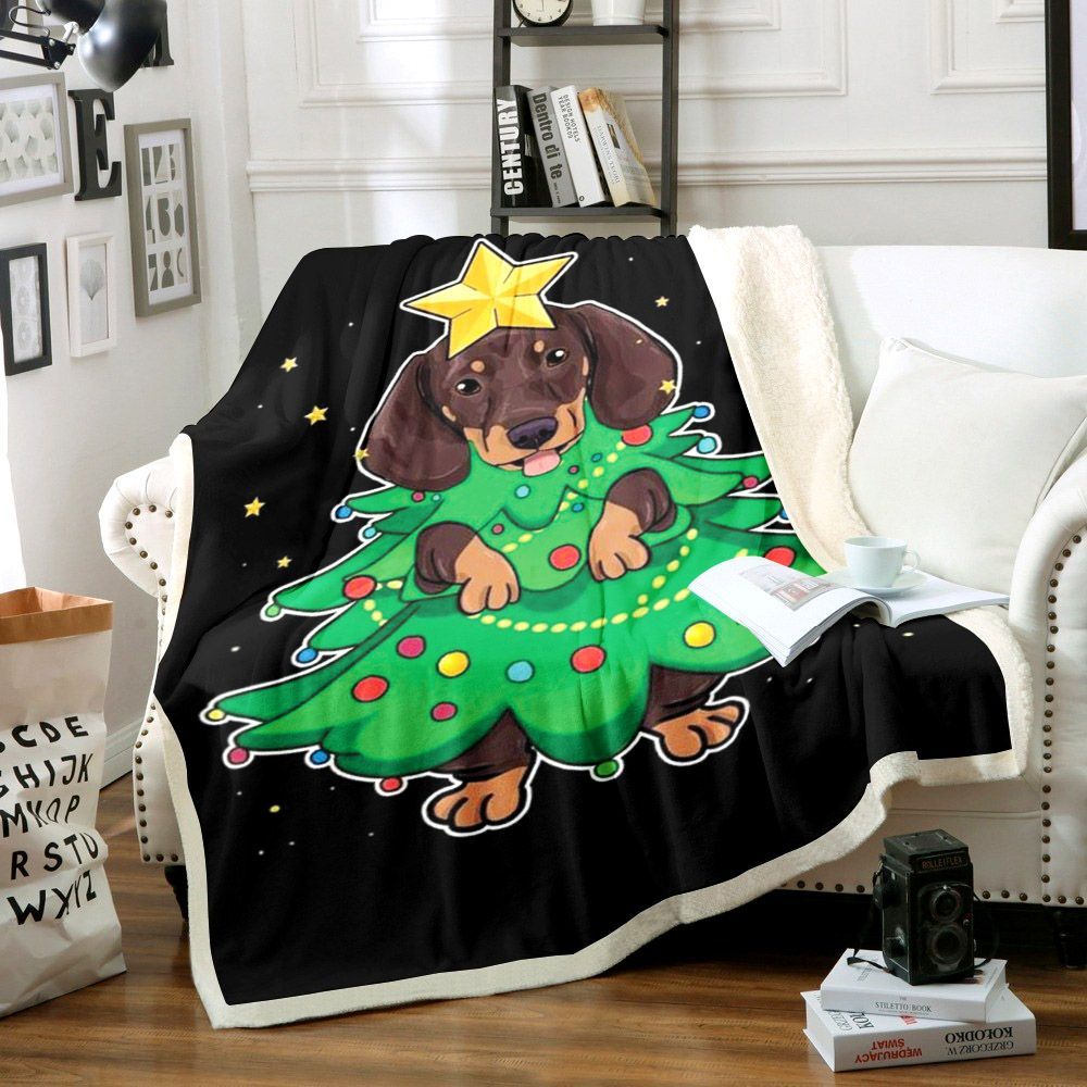 Dachshund Sherpa Fleece Blanket