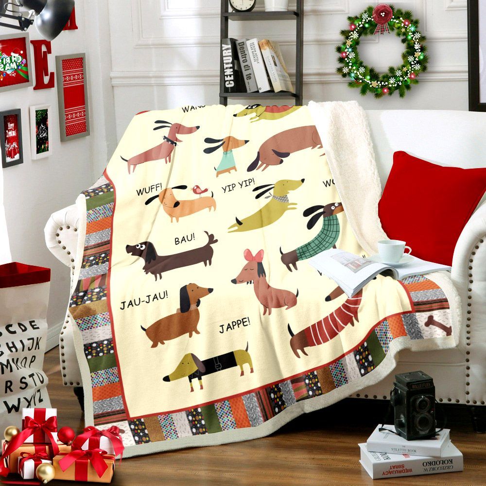 Dachshund Sherpa Fleece Blanket