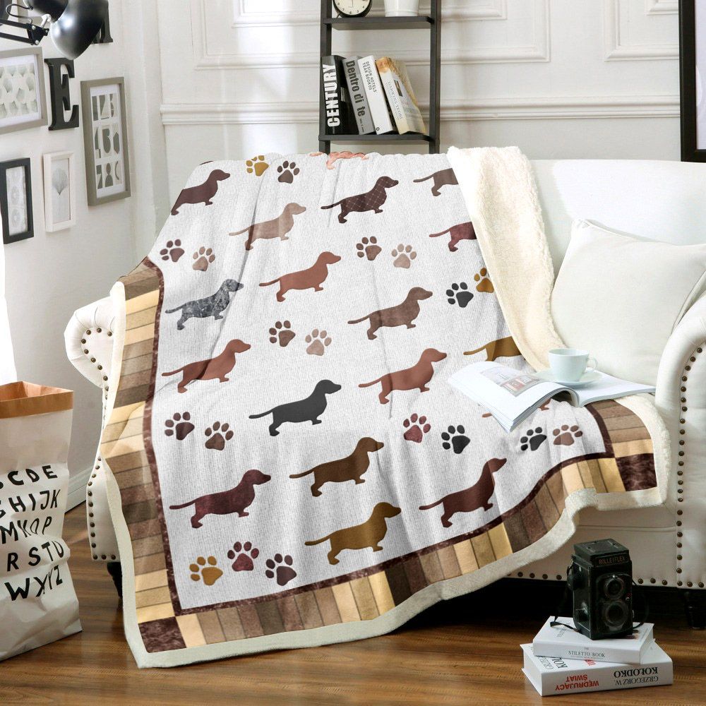 Dachshund Sherpa Fleece Blanket