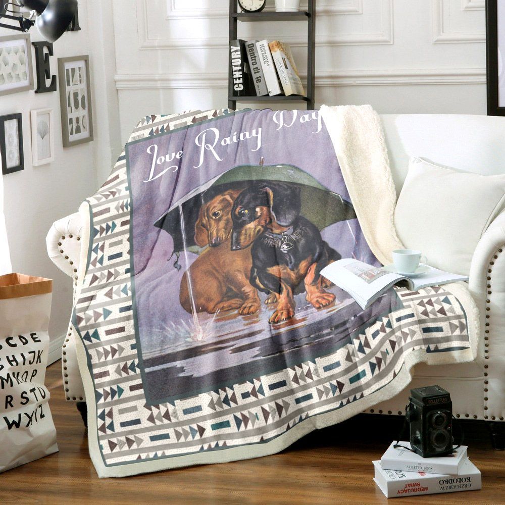 Dachshund Sherpa Fleece Blanket