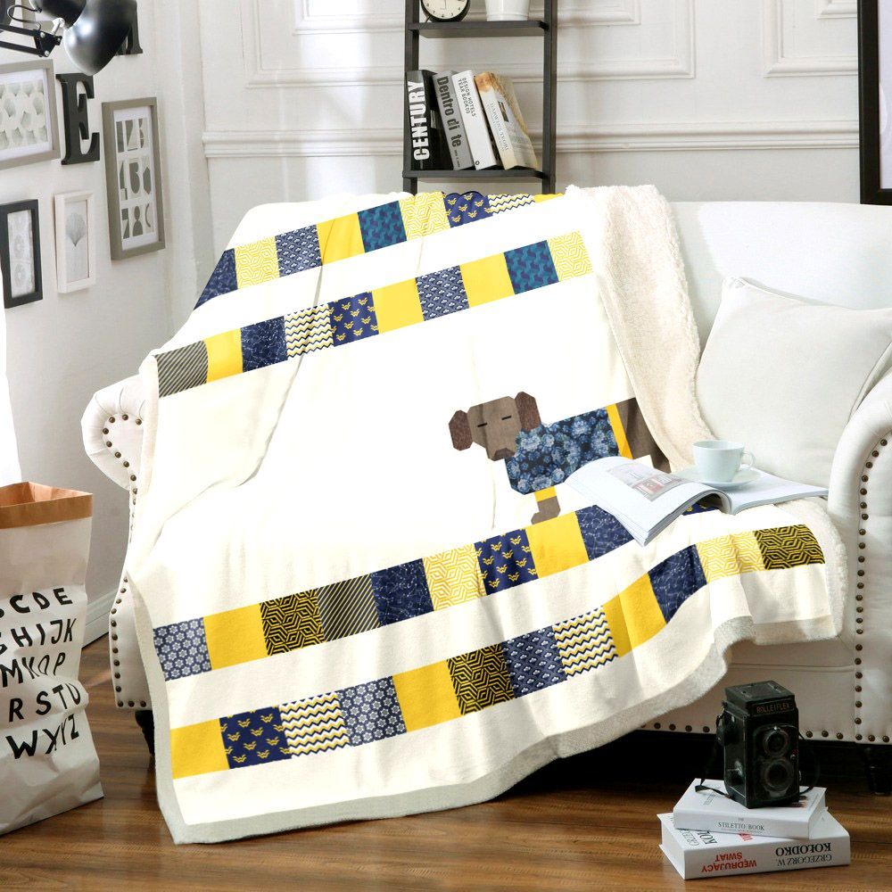 Dachshund Sherpa Fleece Blanket