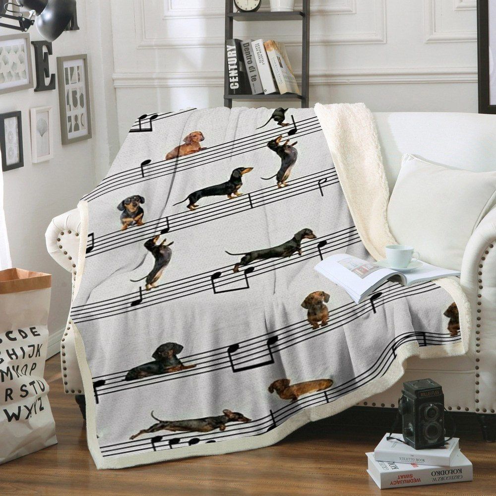Dachshund Sherpa Fleece Blanket