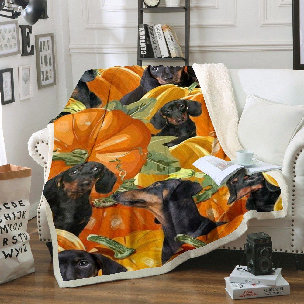 Dachshund Sherpa Fleece Blanket