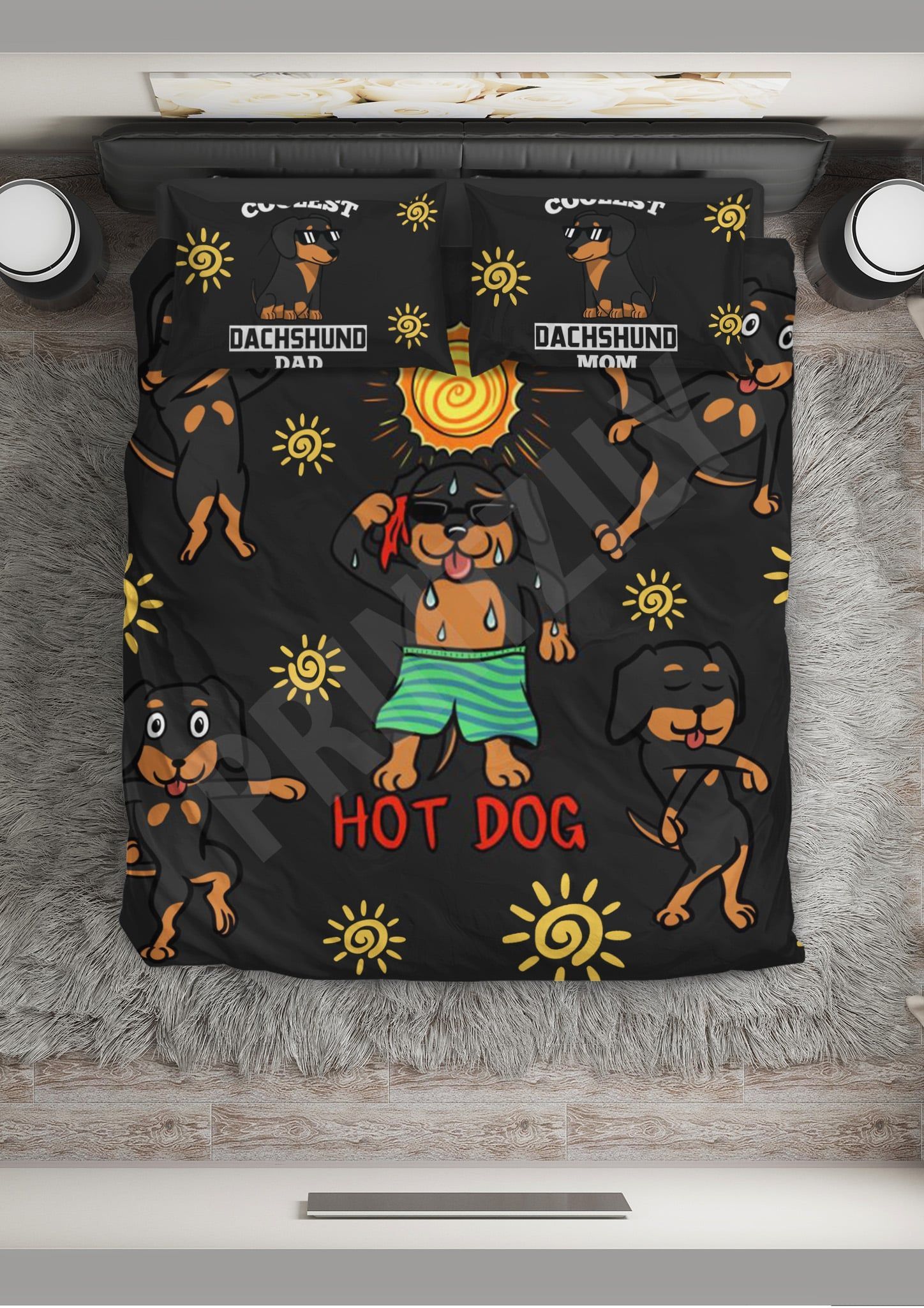 Dachshund Hot Dog Bedding Set
