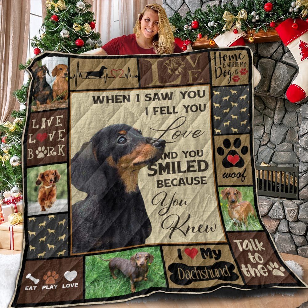 Dachshund I Fell You Love Dachshund Quilt Blanket Christmas Christmas Gifts Merry Christmas Holiday Gifts Gift Dhc03011163Dd