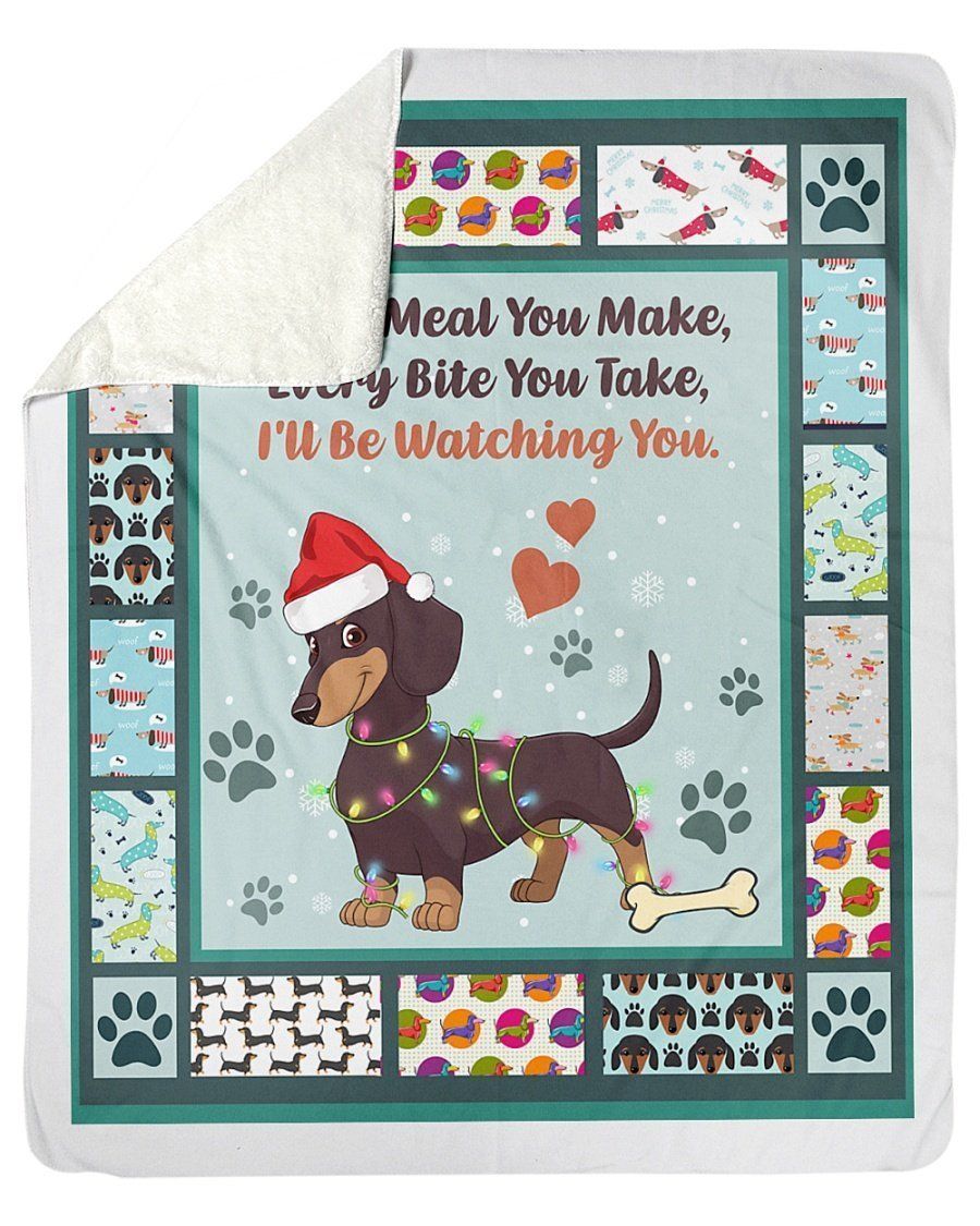 Dachshund I’ll Be Watching You Blanket Fleece Blanket